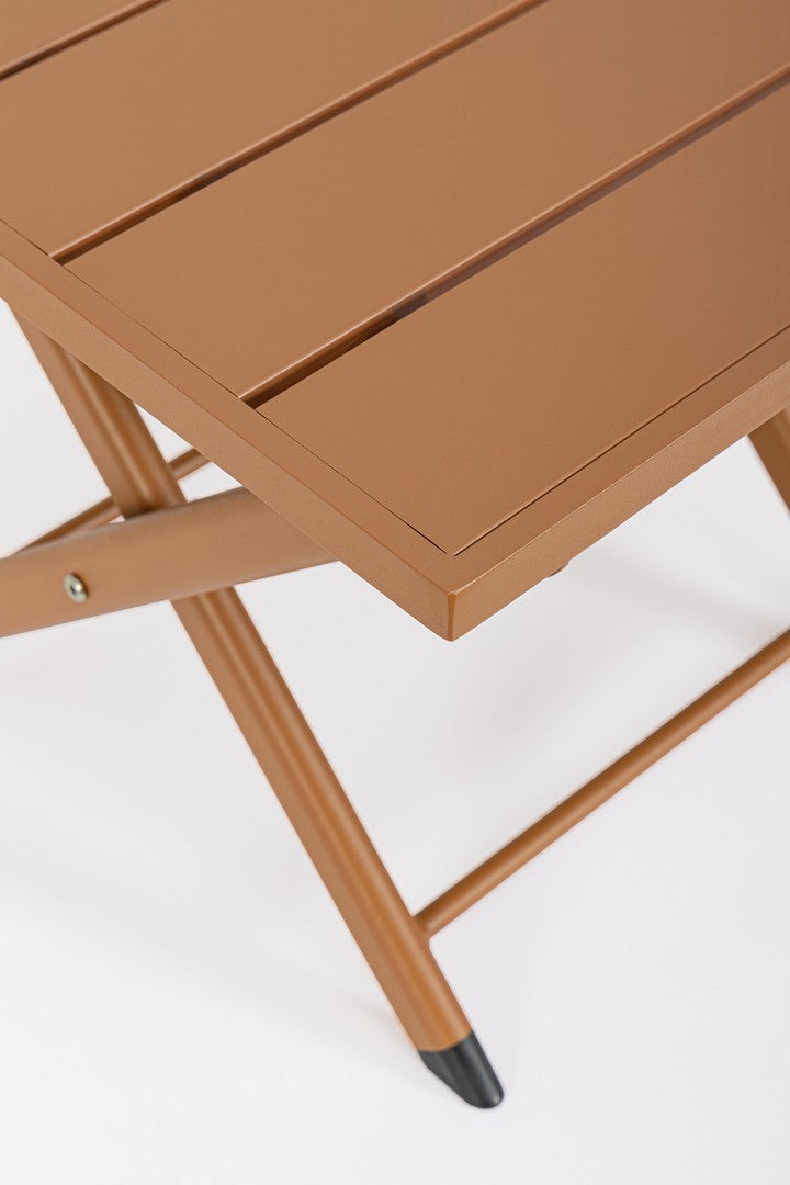Tavolino da Salotto 44x43x36 cm in Alluminio Taylor Pecan