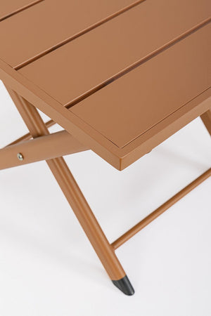 Tavolino da Salotto 44x43x36 cm in Alluminio Taylor Pecan