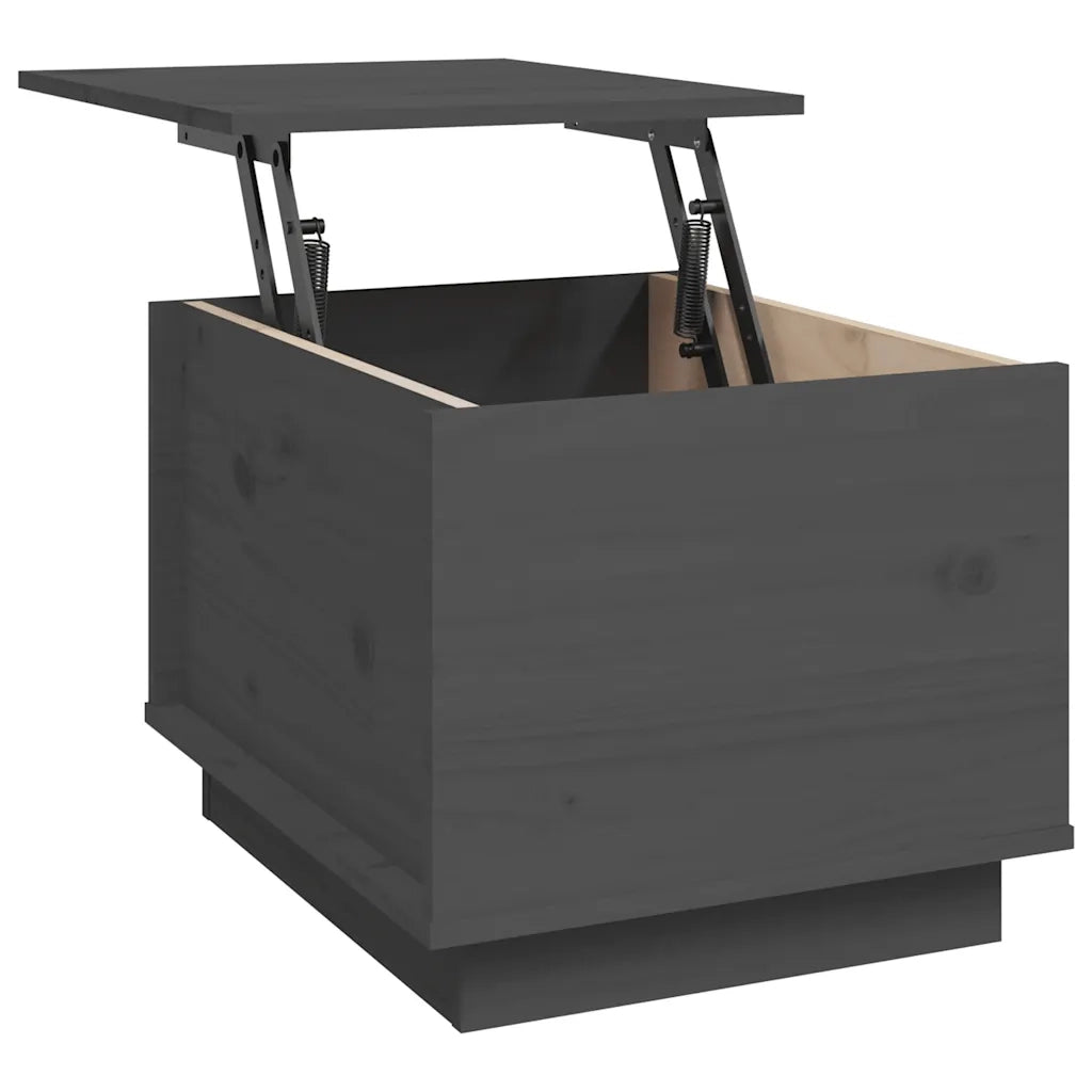 Tavolino da Salotto Grigio 40x50x35 cm Legno Massello di Pino 813412