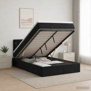 Letto ottomano con materasso Nero 120 x 190 cm Velluto 3456473