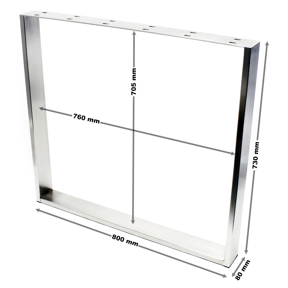 Telaio da tavolo 80x73cm in acciaio inox Struttura base per tavolo