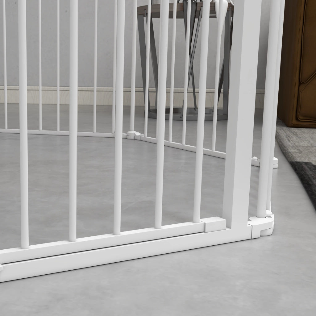 Recinto per cani 8 pannelli con porta ¨C zephmum ¨C bianco metallo 90 cm