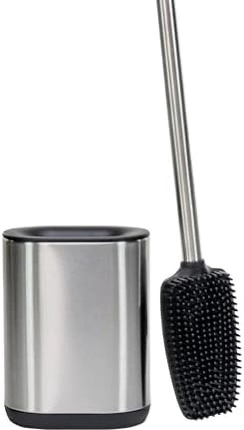 Scopa per il Water con Orecchio Flexibile in Silicone Ottimizzato per l'igiene Moderna e Elegante Anti-impronte digitali.