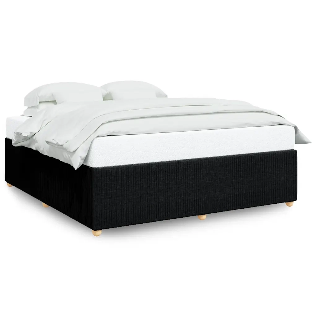 Letto matrimoniale | Letto per adulti | Giroletto senza Materasso Nero 180x200 cm in Tessuto