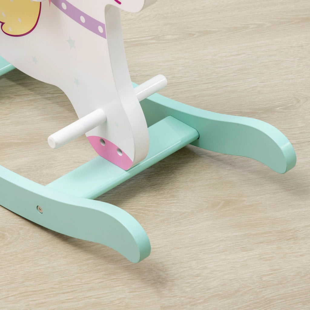 Cavallo a Dondolo per Bambini 68x27x47,5 cm con Maniglie e Pedali in MDF