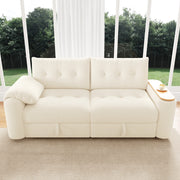 DIVANO modulare 207,5 x 80 x 87 cm in Teddy Beige con tavolino e vani contenitore