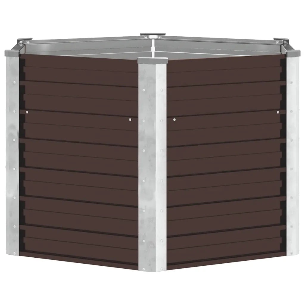 Letto Rialzato Giardino Marrone 129x129x77 cm in Acciaio Zincato cod mxl 47207