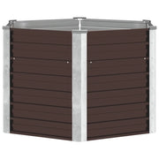 Letto Rialzato Giardino Marrone 129x129x77 cm in Acciaio Zincato cod mxl 47207