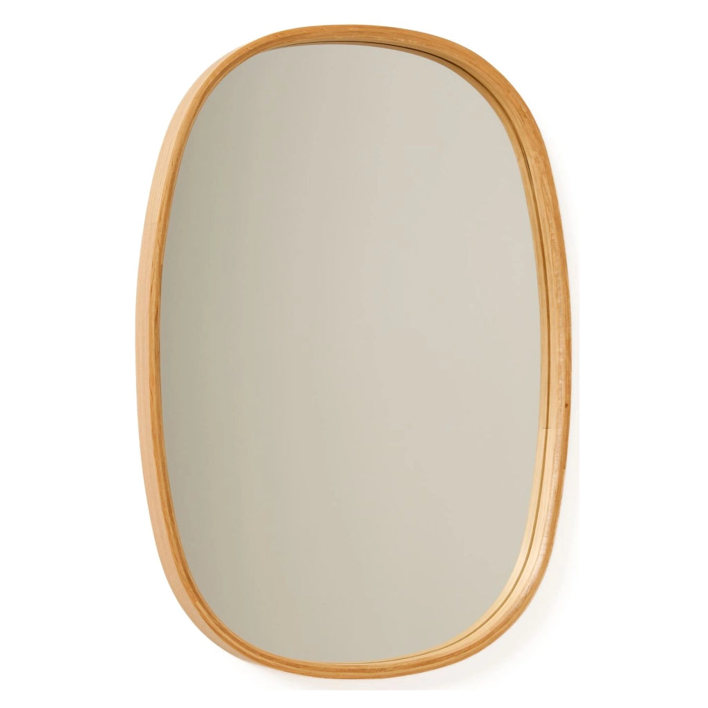 Piansano, Specchio Forma Ovale, 38x55h cm Marrone Rovere