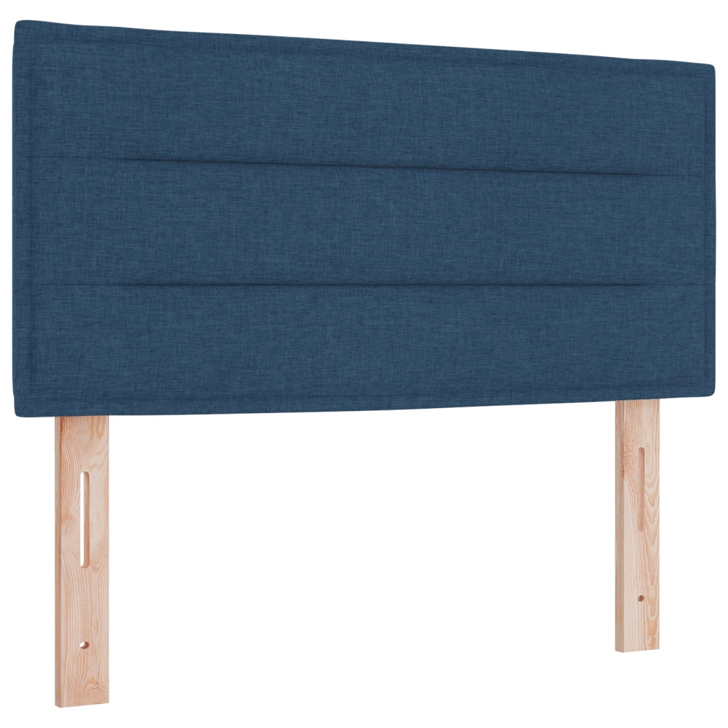 Letto Box Spring con Materasso & LED Blu 90x200 cm Tessuto