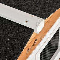 Conigliera a 2 Livelli 157,4x53x99,5 cm in Legno Metallo e Bitume Giallo Bianco e Nero