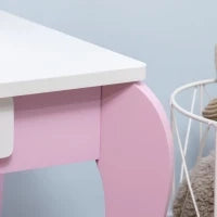Set Toeletta Trucco per Bambini con Tavolino con Specchi e Sgabello, Età 3-6 Anni, Rosa