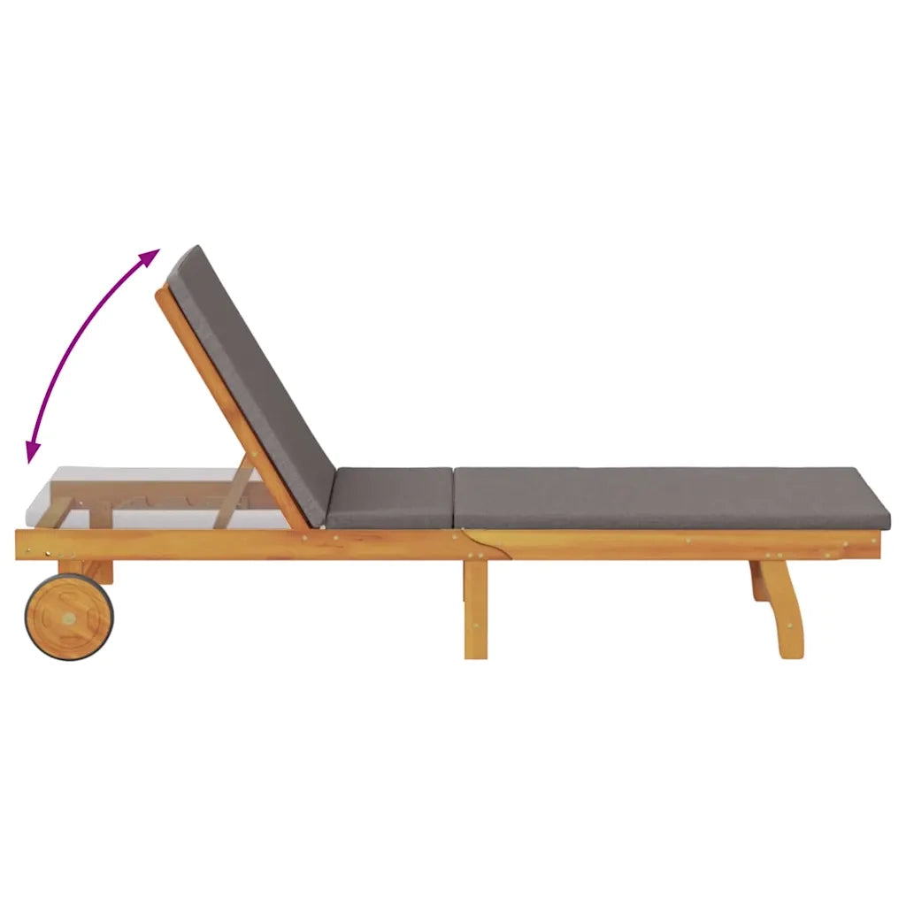 Lettino da sole Grigio scuro Legno di Acacia Massello 3407700