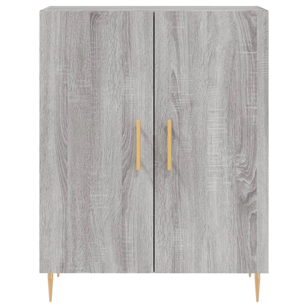 Buffet credenza cassettiera armadio mobile contenitore organizer cucina soggiorno salotto rovere Sonoma alto 69,5 x 34 x 180 cm legno ingegnerizzato grigio 02_0035612