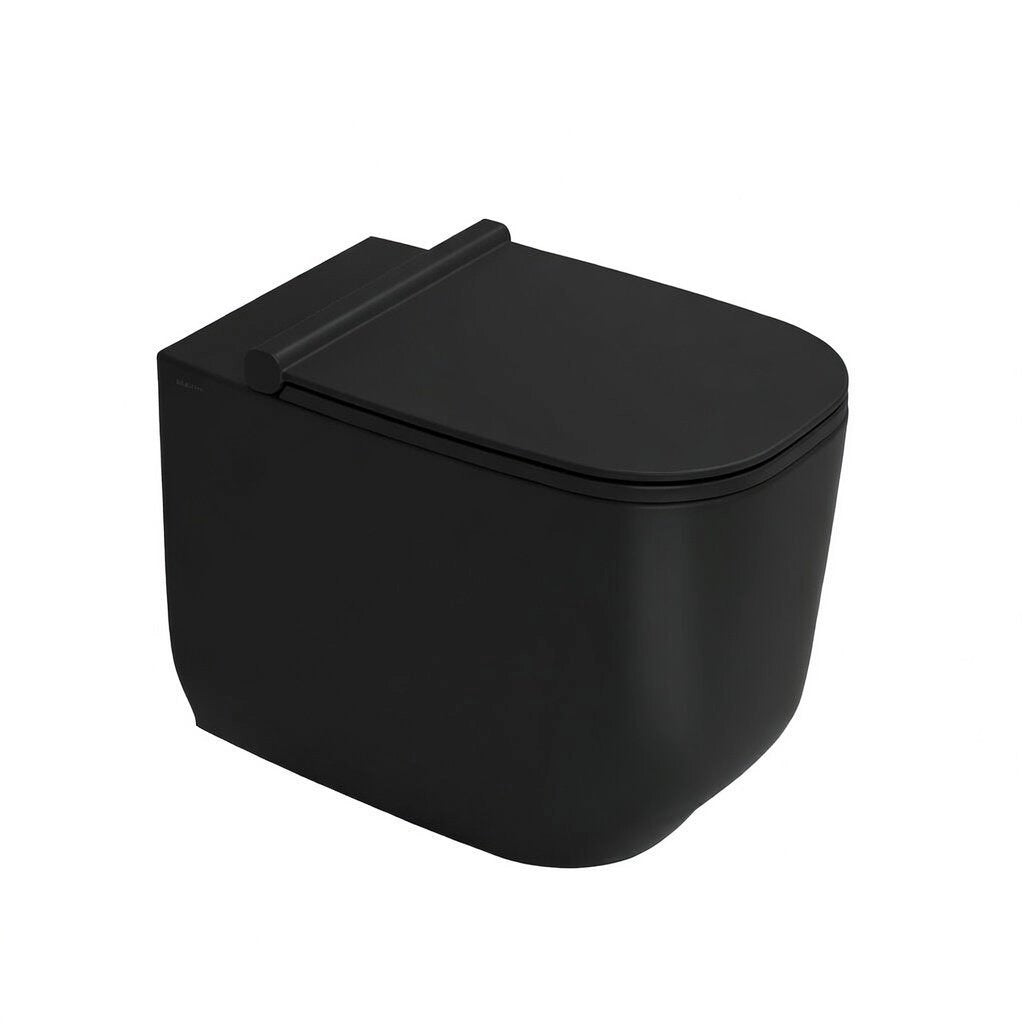 Sanitari filomuro WC e Bidet in Ceramica Copriwater soft-close Ceramiche Dolomite serie ALBA - Nero Opaco