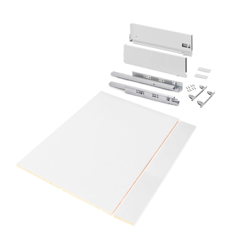 Kit di cassetti per cucina o bagno Vertex con regolazione 3D, altezza 178 mm, con pannelli inclusi, modulo 900 mm, Gri..