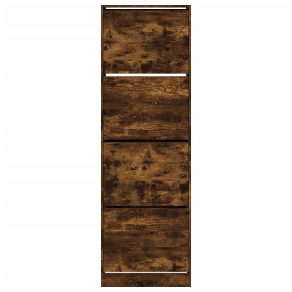 Scarpiera mobile contenitore per scarpe mobile per ingresso/corridoio/soggiorno 4 cassetti a ribalta marrone fumé 02_0021364