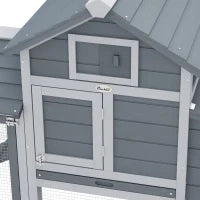 Pollaio Prefabbricato in Legno per 2 Galline con Recinzione e Nido per Cova, 150.5x54x87cm