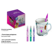 Trade Shop - Tazza Portapenne Da Colorare Principesse Disney Bicchiere Porta Pennarelli -