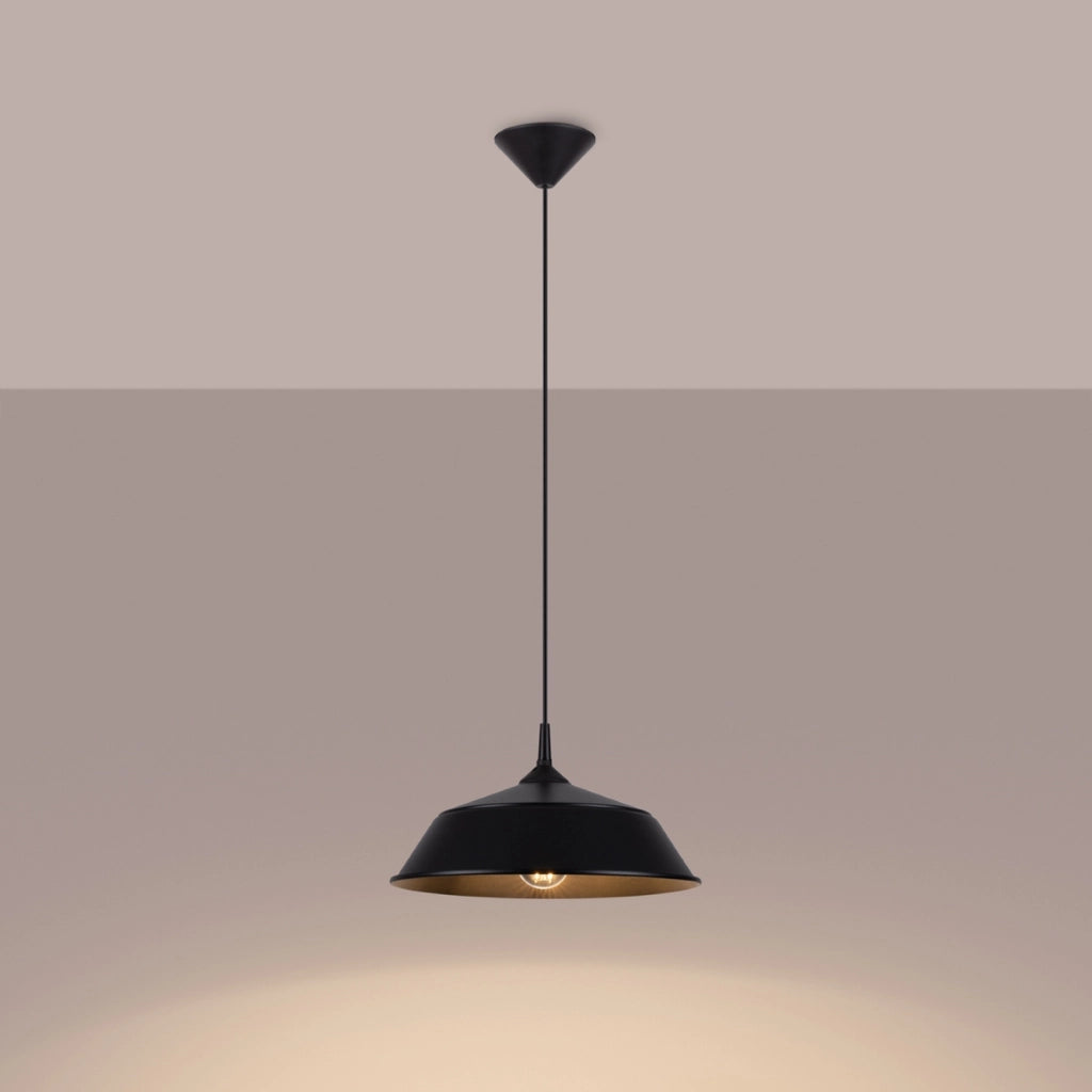 Lampada a sospensione cupola nera DAGMAR E27 Pure Lume