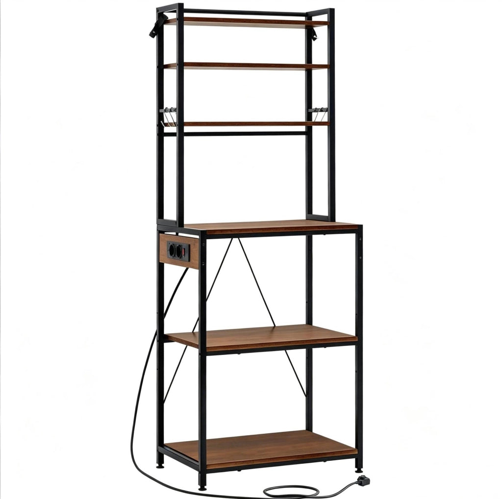 Scaffale cucina con prese elettriche e 6 ripiani