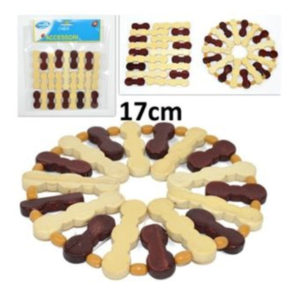 Trade Shop - Base Sottopentola Sotto Pentola Casseruola Piatto In Legno Fantasia 17cm -