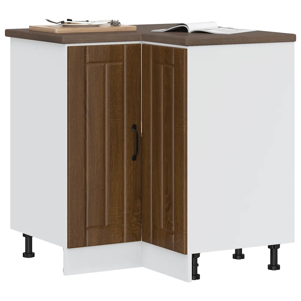 Mobile Base ad Angolo Cucina Lucca Rovere Marrone in Truciolato