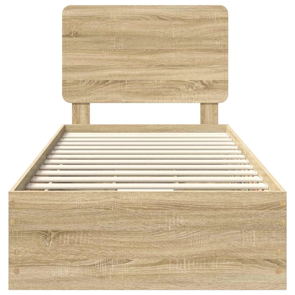 Struttura del letto con cassetto Rovere Sonoma 75 x 190 cm 3412646