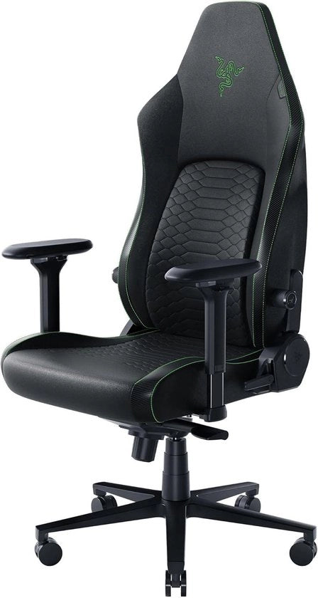 Sedia per gaming con supporto lombare adattabile - Alta densità imbottitura a schiuma - Pelle in pvc - Colore verde