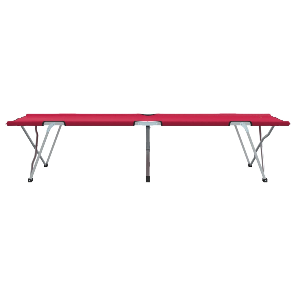 Letto Pieghevole da Sdraio Rosso Metallo, Tessuto Standard