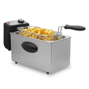 Friggitrice elettrica 3 litri acciaio inox, termostato regolabile 190°C, cestello rimovibile 2000W cucina - SOGO
