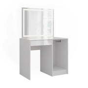 Vicco Tavolo da toeletta Bianco/bianco lucido 89.8 cm con specchio LED