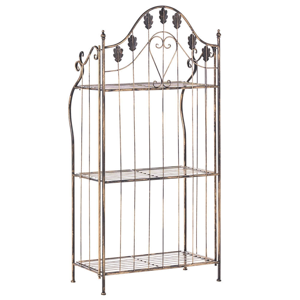 Scaffale per piante in metallo nero 4 ripiani da giardino autoportante per esterni da esterno per interni da bagno