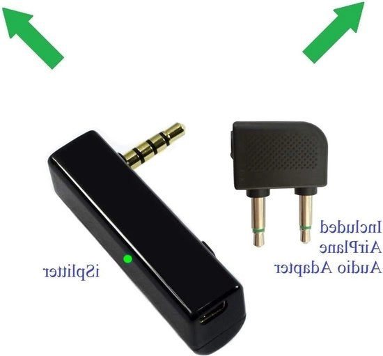 Divisor Bluetooth per aereo - Condivisione audio in volo - Compatibile con AirPods adattatore per aereo