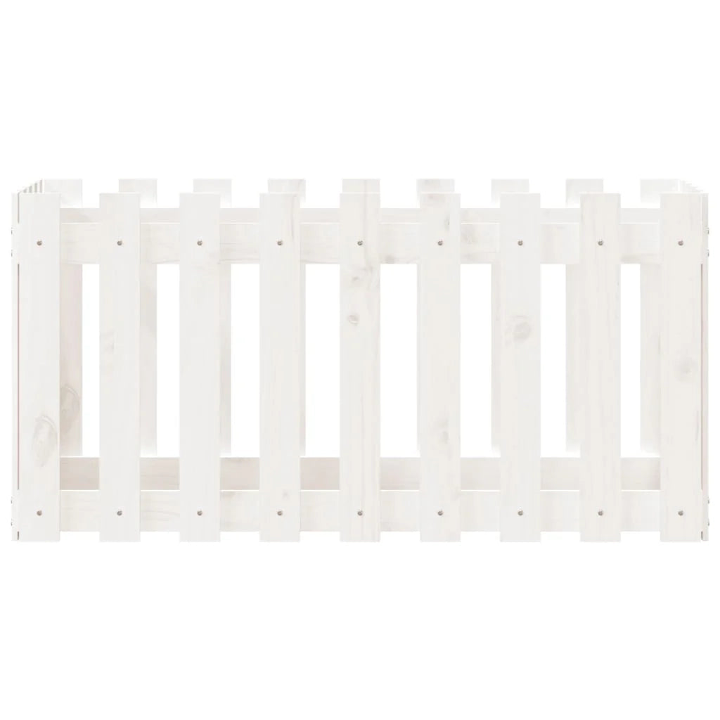 Fioriera rialzata per piante fiori terrazza giardino design del giardino con recinzione 100 x 50 x 50 cm pino bianco massiccio 02_0039788