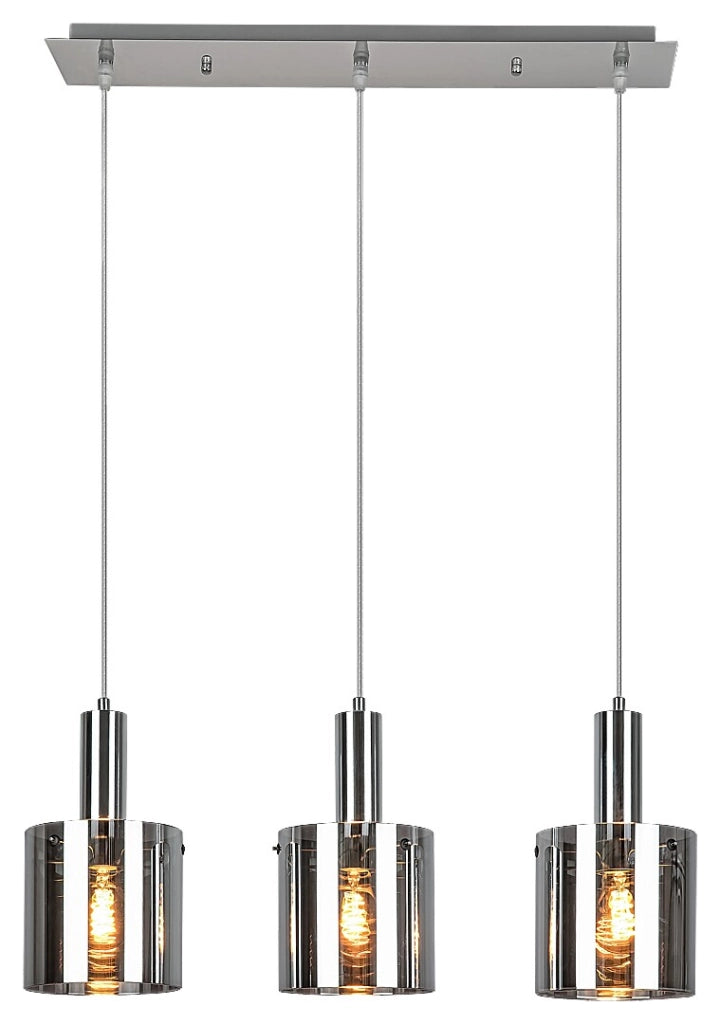 Lampada a sospensione Rabalux Donati 3xE27 cromo 120cm