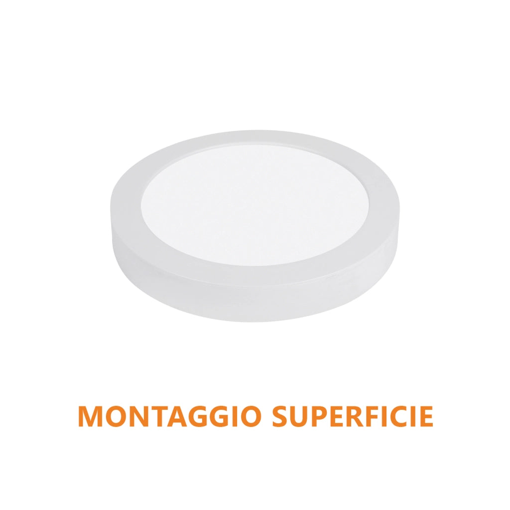 Alcapower Pannello LED Rotondo 12W 1200lm CCT Selezionabile 3000K/4000K/6000K Installazione Incasso o Superficie Diametro 170mm Classe II IP20
