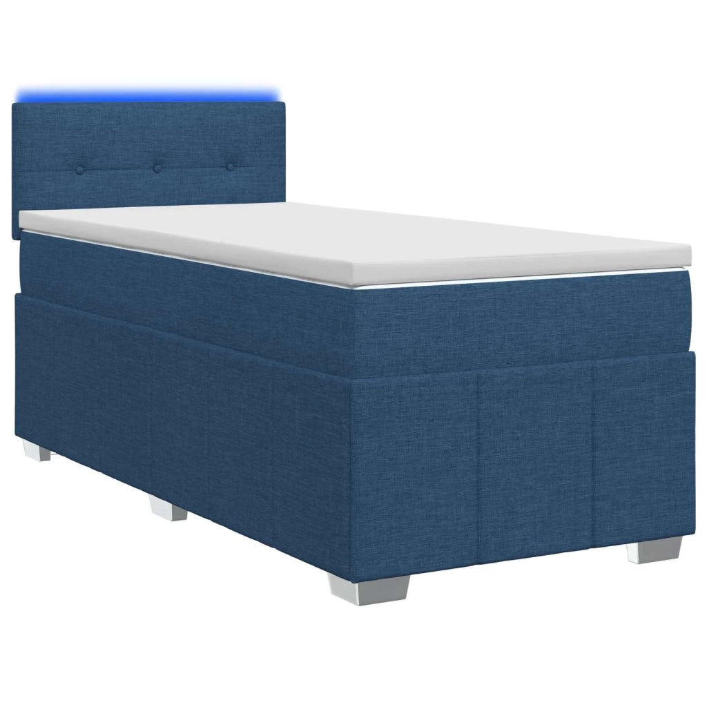 Letto box spring con materasso Blu 100 x 200 cm Tessuto 3452613