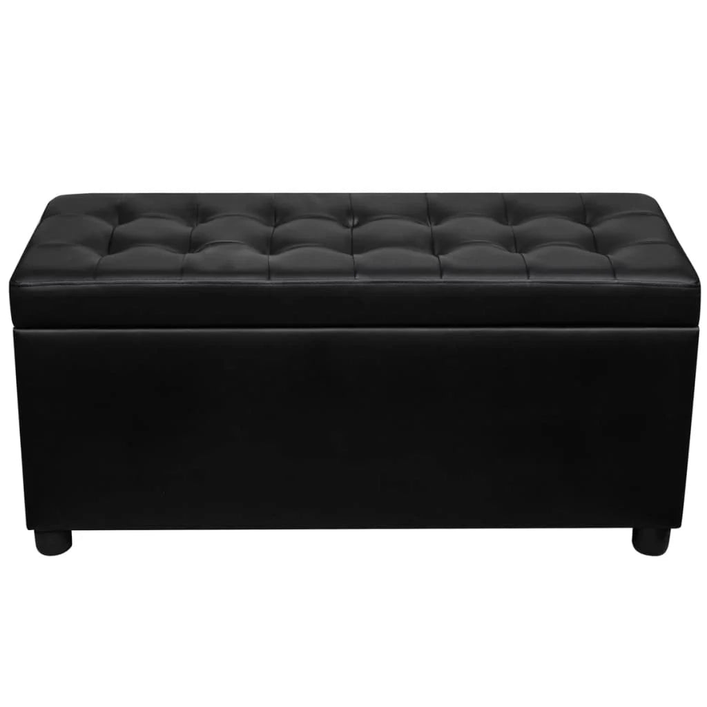 Pouf contenitore in pelle sintetica 87,5 x 36 x 41 cm nero 02_0021240