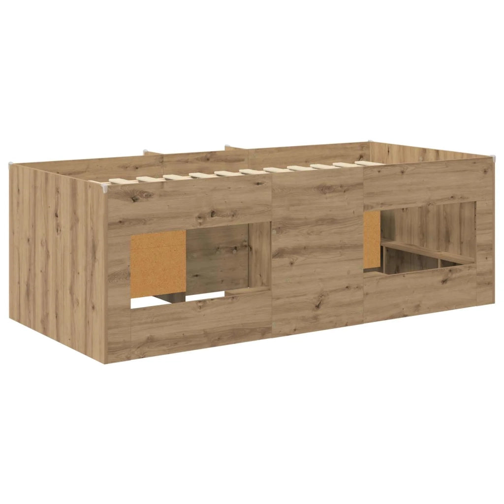 Struttura Letto Loft con Mobile 3 pz Rovere Artigianale 3423429