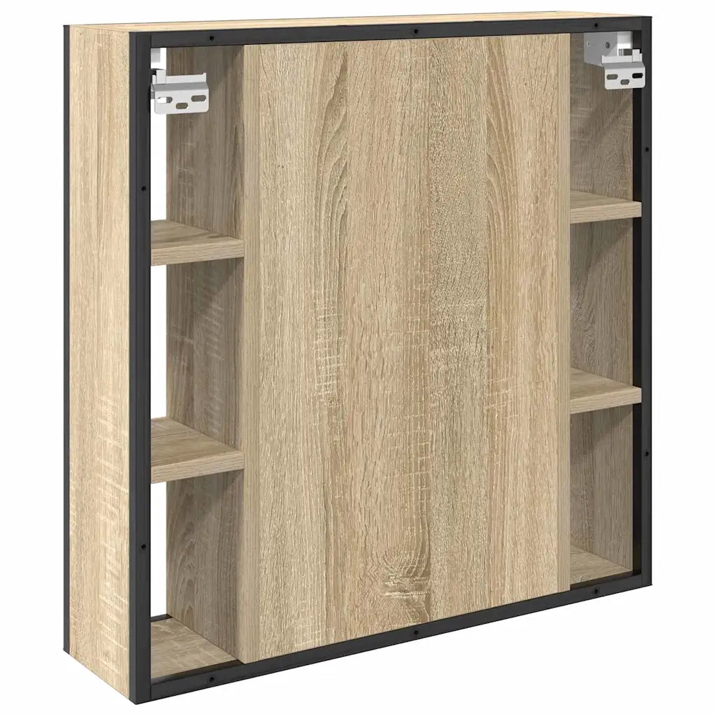 Mobiletto per specchio con porta Rovere Sonoma 60 x 16 x 60 cm 868040