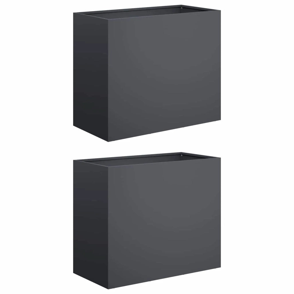 Vaso da giardino 2 pz Antracite 60 x 30 x 50 cm 8005573