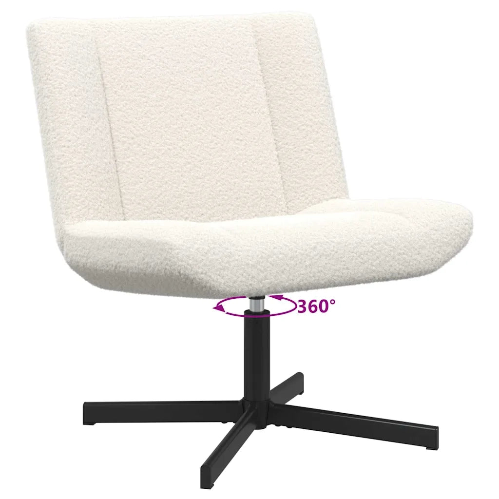 Sedia girevole Crema 63 x 75 x 76 cm Pelle di Pecora 42007335