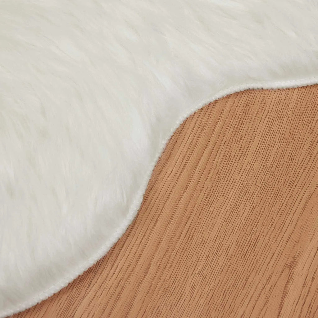 Tappeto in finta TAFALLA Bianco 80 x 120 cm Poliestere
