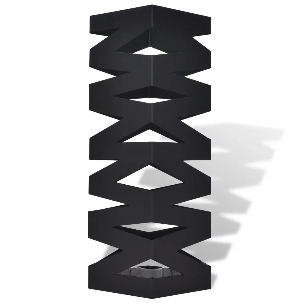Portaombrelli Bastoni Passeggio Quadrato Acciaio 48,5 cm Nero 242469