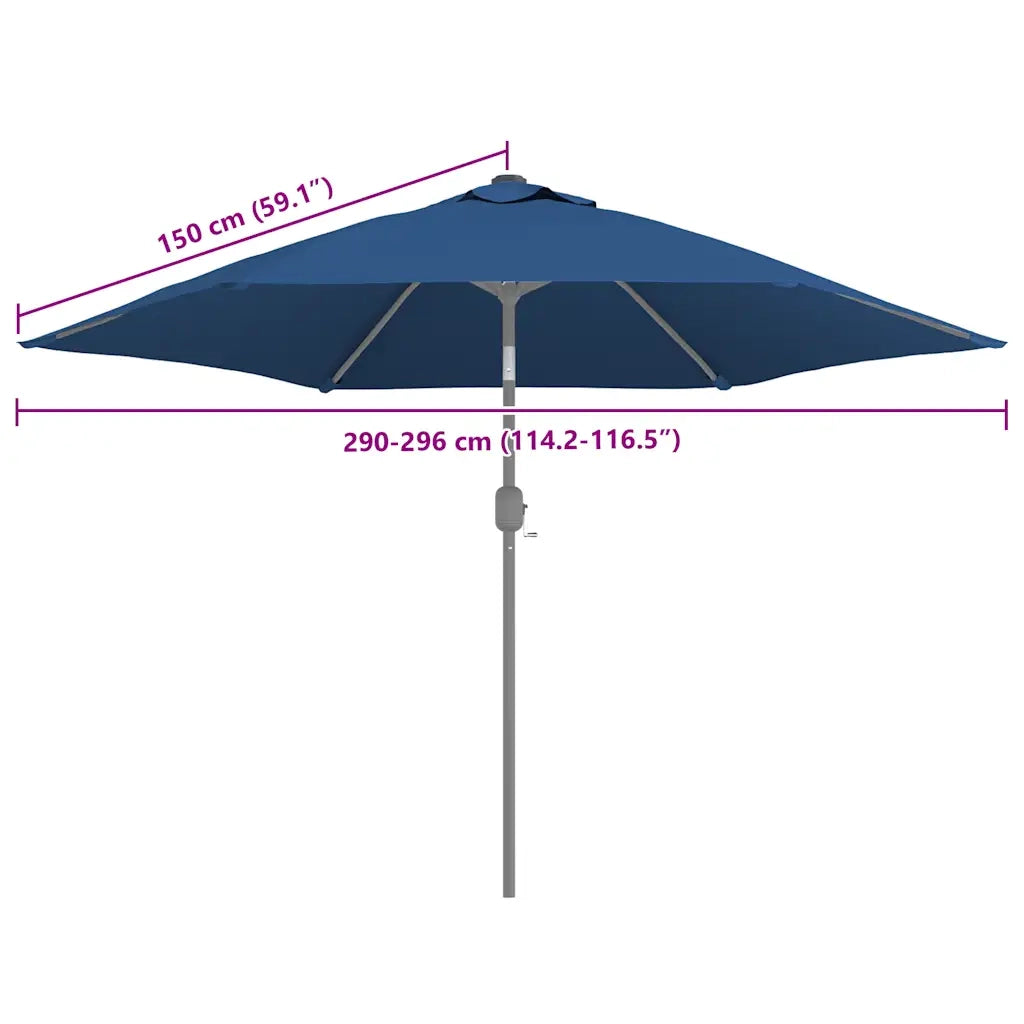 Telo di Ricambio per Ombrellone-Telo sostitutivo per Ombrellone Azzurro 300 cm 649975