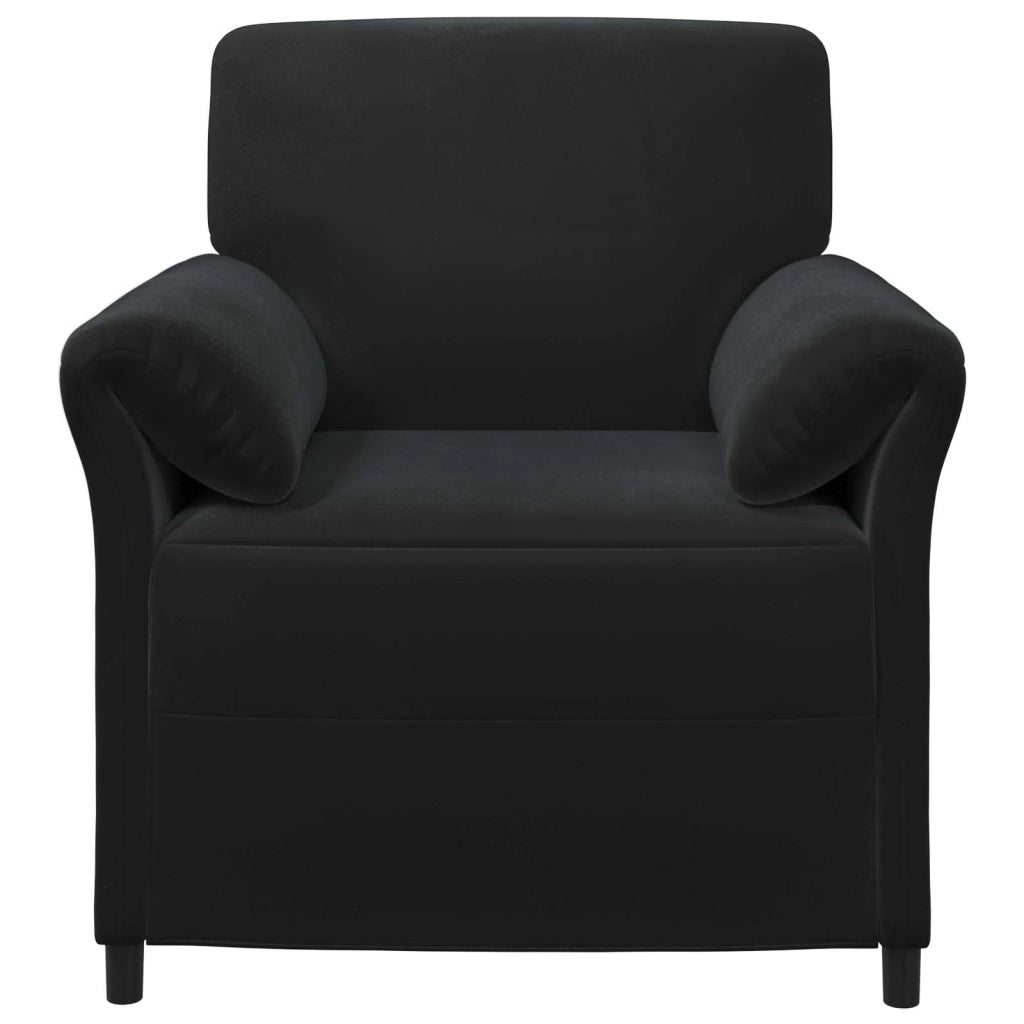 Divano | Divano da soggiorno | Sofa 1 posto Nero 88 x 83 x 95 cm Velluto