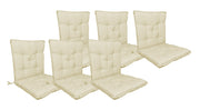 Set Cuscini Sedia Con Schienale Imbottiti Con Laccetti Banda Elastica 40 x 80 Cm Panna - 6 Pezzi