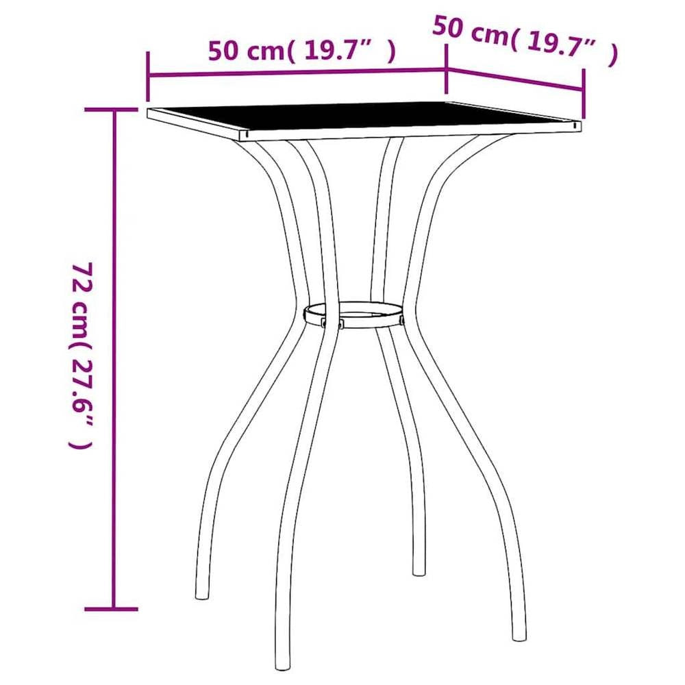 Garden Table Anthracite 50x50x72 Cm Steel Mesh