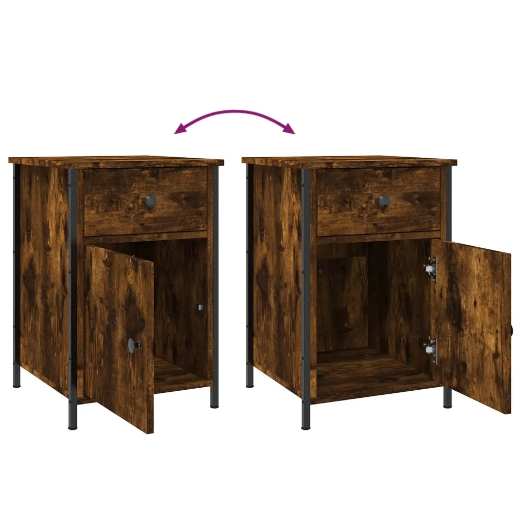 Comodino-Tavolino da notte Rovere Fumo 40x42x60 cm Legno Multistrato 325304
